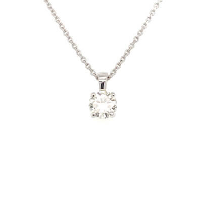 Diamond Solitaire Pendant made in 18ct White Gold 0.70ct