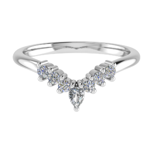 Diamond Shaped Eternity Ring set in a Claw setting made in 18ct White Gold 0.30ct Pear/Round