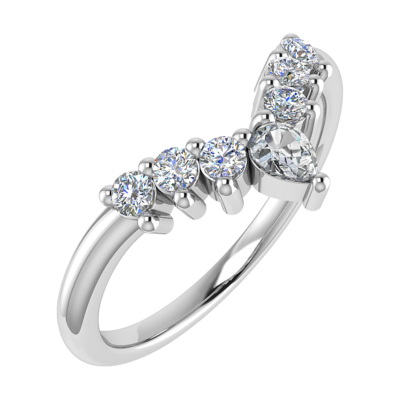 Diamond Shaped Eternity Ring set in a Claw setting made in 18ct White Gold 0.30ct Pear/Round