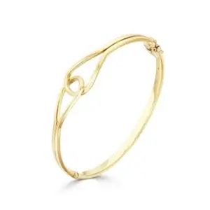 9CT Yellow Gold Stirrup Hinged Bangle