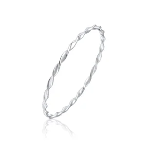 Sterling Silver 3mm Round Loose Twisted Bangle