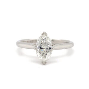 Pre-Owned 1.01ct Marquise cut Diamond Classic Engagement ring set in Platinum