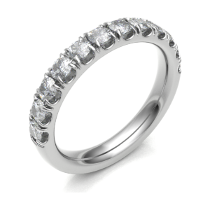 3.3mm Diamond Eternity Ring set in a claw setting made in 18ct White Gold 0.80ct