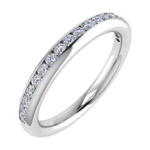 2.5mm Diamond Eternity Ring set in a Channel setting made in 18ct White Gold 0.24ct