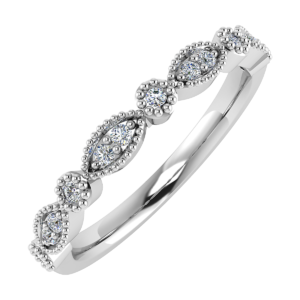 2.2mm Diamond Vintage style Eternity Ring made in 18ct White Gold 0.12ct