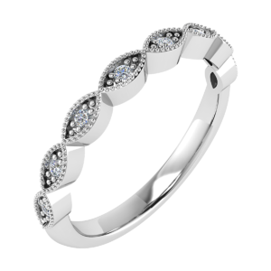 2.3mm Diamond Vintage style Eternity Ring made in 18ct White Gold 0.09ct