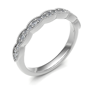 2.5mm Diamond Vintage style Eternity Ring made in 18ct White Gold 0.16ct