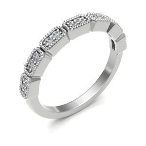 2.5mm Diamond Vintage style Eternity Ring made in 18ct White Gold 0.12ct